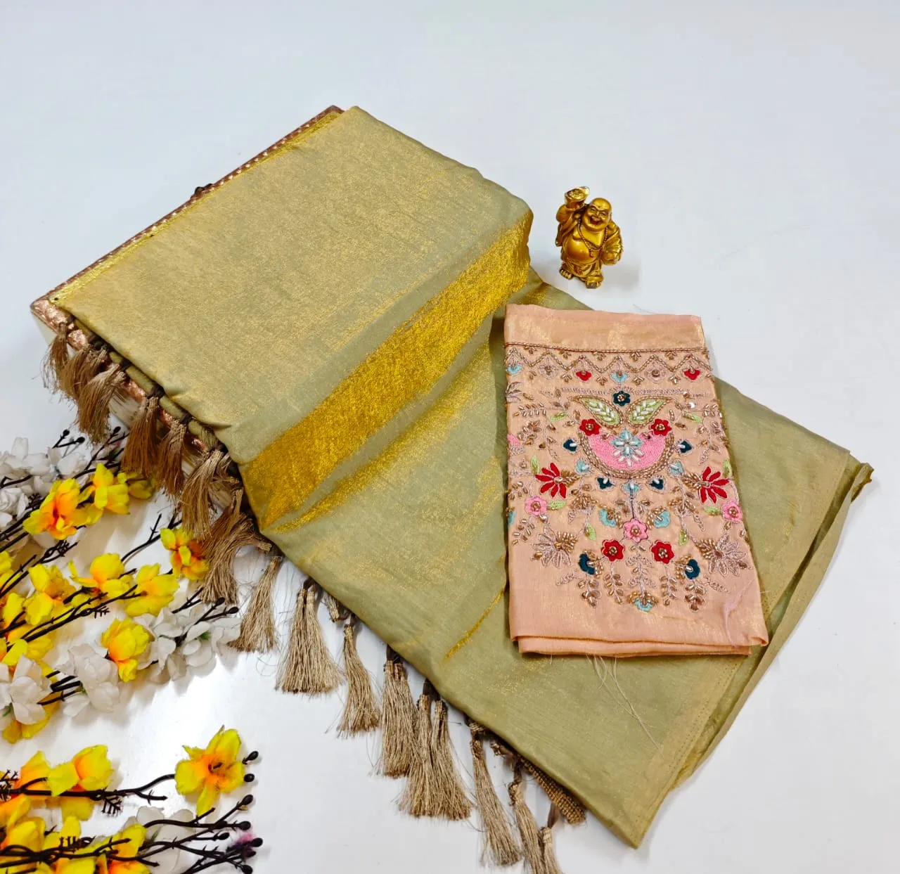 Rangoli Crush Zari Border Semi Silk Saree